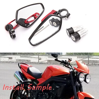 Торцевые зеркала заднего вида для мотоцикла Triumph Speed Triple R руль 7/8 дюйма - Изображение 1 из 4