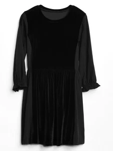 GAP Kids Girls Sz SMALL (6-7) NEW Velvet Cinched-Waist Dress - Picture 1 of 2