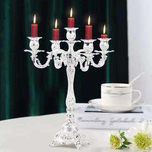 Candelabra Candle Holders 5 Arm Metal Candlestick Stand For Candles - Picture 1 of 9