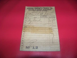 1918 Pearson, Pierson & Thomas General Merchandise Cotton Buyers Sylacauga AL - Picture 1 of 1