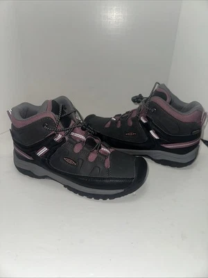 KEEN TARGHEE MID WATERPROOF 1020131 HIKING BOOT YOUTH SIZE 5 RAVEN/TULIPWOOD - Image 1 of 4
