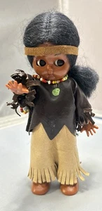 Vintage Google sleepy Eyed American Indian Doll 6 inch tall - Picture 1 of 3