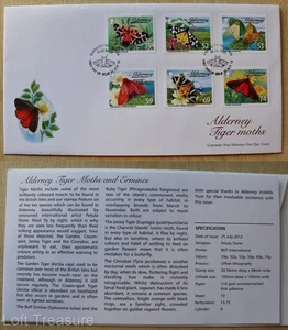 Alderney Stamps: "Alderney Tigermoths" First Day Cover 2012 - Picture 1 of 3