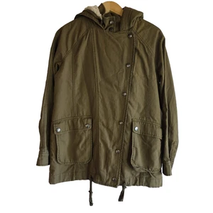 Rubbish olivgrüner Utility-Parka mit Sherpa-gefütterter Kapuze Damen Medium Thrashed - Bild 1 von 18