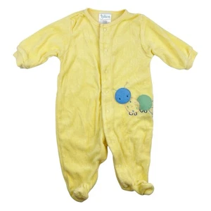 Tykes Carters Vintage 0-3 Mo One Piece Terry Caterpillar Footed Sleeper Yellow - Picture 1 of 6