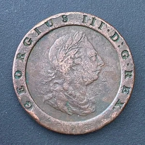 Moneda de cobre georgiana de dos peniques Jorge III Cartwheel 1797 - Imagen 1 de 2