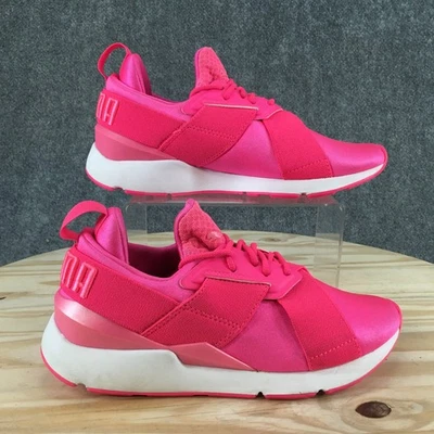 Puma Shoes Women 7.5 Muse Satin EP Sneaker Pink Lace Up Comfort Athletic Low Top - Image 1 of 4
