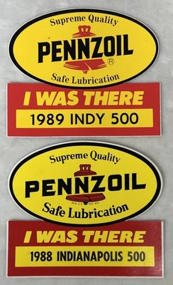 1988 1989 Indy 500 “I Was There” Vintage Pennzoil Stickers Decals - Image 1 of 4