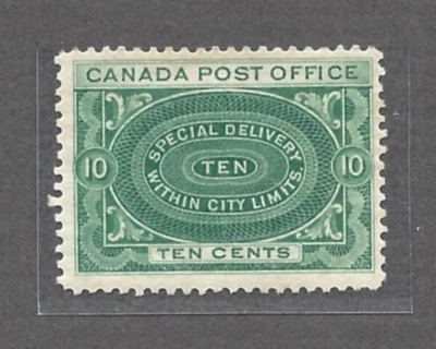 Canada Stamp # E 1 iv, Deep Blue Green, Mint, Hinge Remnant, F/VF, CV +/- $200 - Image 1 of 2