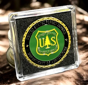 US FOREST SERVICE-DEPT OF AGRICULTURE Challenge Coin with Case - Picture 1 of 14