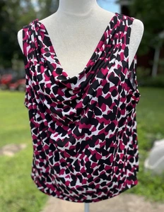 Calvin Klein Blouse Ladies XLARGE Calvin Klein Shirt Designer Polka Dot Blouse - Picture 1 of 9