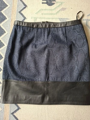 Christopher Kane Denim Leather Mini Skirt UK8 EU36 - Image 1 of 4