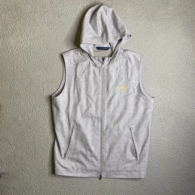 Chaleco con Capucha Peter Millar Crown Excursionist Lite Para Hombre Gris Medio Lana Preppy Foto 1 de 4