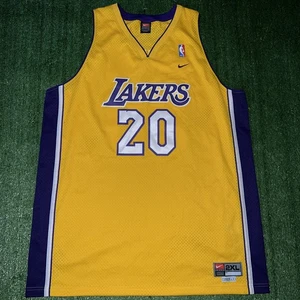VTG Los Angeles Lakers Jersey Mens XXL +2 Yellow Gary Payton #20 Nike Swingman - Picture 1 of 7