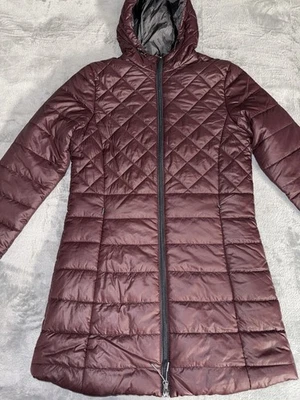 New Balance Womens Quilted Full Zip Hooded Jacket Size Small Burgundy NWT 130$ - Image 1 of 4