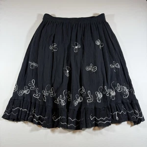 Falda Midi Boho Hippie Floral Hada Sand N Sun De Colección Años 90 Negra Wms 2 - Imagen 1 de 9