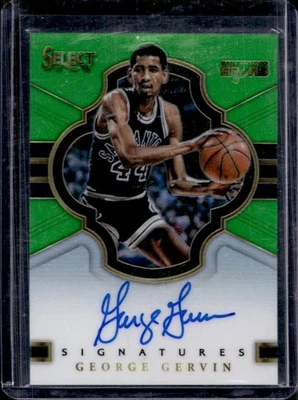 2017-18 Select George Gervin Signatures Neon Green Prizms Auto #3/65 Spurs - Image 1 of 2