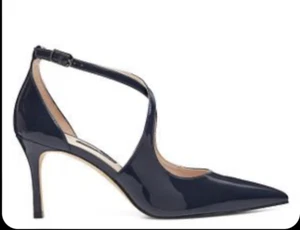 NINE WEST "Micaela" 6M Patent Leather Dark Navy -Almost Black - Picture 1 of 13