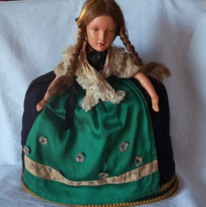 ANTIKE DEUTSCHE TEE-KUSCHELPUPPE 15 ZOLL GROSS - Bild 1 von 14