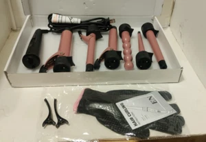Interchangeable Ceramic Curler Set 6 IN 1 Adjustable Heat Settings Electric - Picture 1 of 17