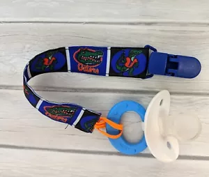 Florida Gators Pacifier Clip Pacifier Baby Shower Gift College Pacifier Clip - Picture 1 of 1