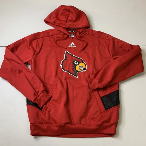 NWT Adidas Louisville Cardinals Hoodie Sweatshirt M Red NCAA Sports Team Issue Cover