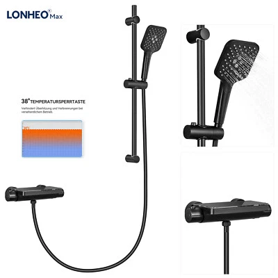 Brausethermostat Duscharmatur Schwarz Dusche Duschthermostat Mit Handbrause Set - Bild 1 von 4