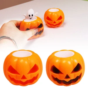 Halloween Squeezy Pumpkin Egg SQUEEZE Squishy Stress Relief Toy Boy Girl Toys AC - Picture 1 of 13