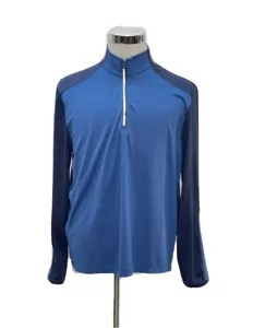 Grand Slam Mens Pullover 3/4 Zip Athletic Shirt Size M Blue Long Sleeves - Picture 1 of 8