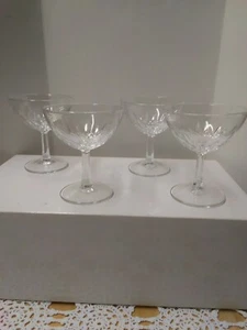 Set of Four Champagne/Dessert Vintage Stemmed Glassware made in France - Picture 1 of 8