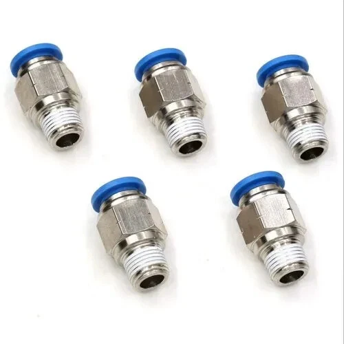 5 Pcs, Pneumatic 10mm OD Tube x 1/4" NPT Male Connector Push Connect Fitting - Image 1 of 4