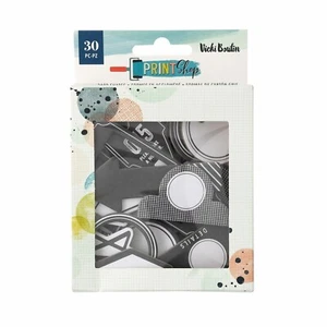 Vicki Boutin Print Shop Mixed Chipboard Shapes-30 Pieces - Picture 1 of 1