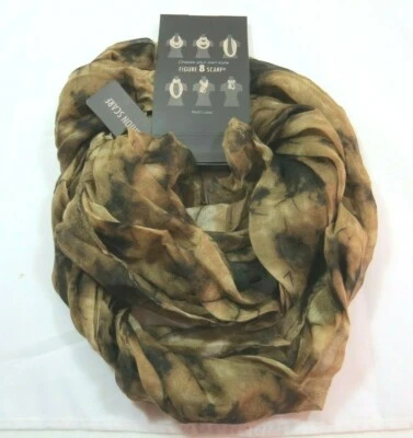 Figura Círculo Infinito 8 Lazos Poliéster Bufanda Tostado Marrón Tonos 30 Pulgadas Por 70" Foto 1 de 4