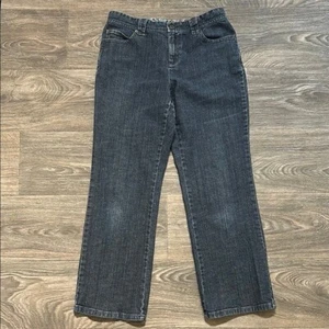 Liz Claiborne 10 Petite Bootcut Boot Cut Jeans Denim Dark Wash Mid Rise Y2K - Picture 1 of 9