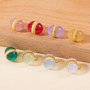 10Pcs 13*10mm Metal Resin Bead Shank Buttons For Gowns Blouses Coat Craft - Picture 1 of 33