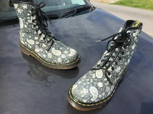 Botas textiles vintage Dr Martens 1460 gris cachemir UK 5 EU 38 hechas en Inglaterra - Imagen 1 de 10
