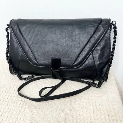 Bolso Bandolera Elliott Lucca Cuero Negro Convertible Sobre Bolso sin asas Foto 1 de 4