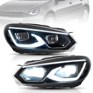 Faros proyectores LED VLAND para Golf 6 MK6 2008-13 con animación de arranque azul - Imagen 1 de 8
