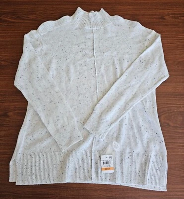 Women's Size Small Karen Scott Mock-neck Seam Front Sweater In Winter White-NWT - Image 1 of 4