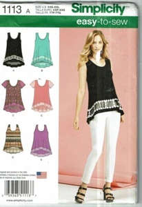 Simplicity #1113 Knit Top with Fabric variations Patterns Sz: XXS-XXL (4-26) UC - Picture 1 of 2