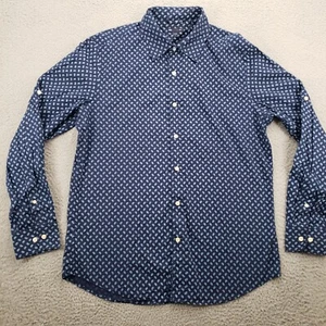 Gap Shirt Mens Large Blue Dots Long Sleeve Button up Classic Casual - Picture 1 of 13