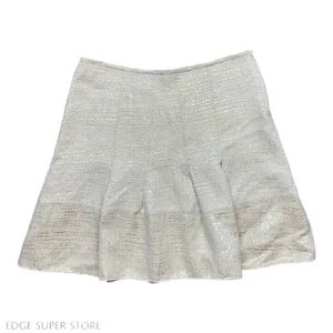 Club Monaco Beige Tan A-Line Flare Side Zip Up Short A Line Flare Skirt Size 8 - Picture 1 of 5