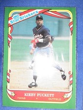 KIRBY PUCKETT 1987 Fleer Star Stickers #92 Minnesota Twins HOF MVP FREE SHIPPING