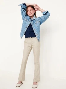 Old Navy Kid Girls Twill School Uniform Bootcut Pants Size 10 14 16 18 20 - Picture 1 of 3