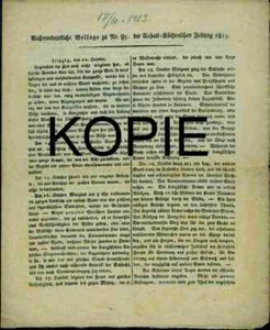 Beilage zu Nr. 85 der Anhalt-Köthenschen Zeitung 1813, Nachdruck von 1913 - Bild 1 von 1