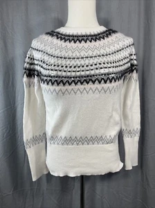 Tommy Hilfiger Fair Isle Wool Blend Knit Sweater Women M Multi Sequin Outdoor - Picture 1 of 10