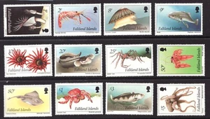 1994 Falkland Islands Sc# 598-609 - QEII, Marine Life Set. MNH Cv$52.50 - Picture 1 of 1