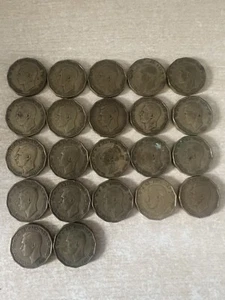 Three pence pieces 3d's King George VI Brass Dated Various - Picture 1 of 2