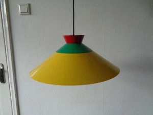 Memphis style pendant Lamp Ettore Sottsass era Yellow / Green / Red - Bild 1 von 5