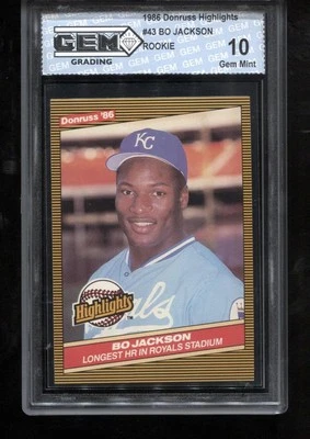 Tarjeta de radiocontrol Bo Jackson Rookie 1986 Donruss Highlights #43 MLB Royals gema como nueva 10 Foto 1 de 2